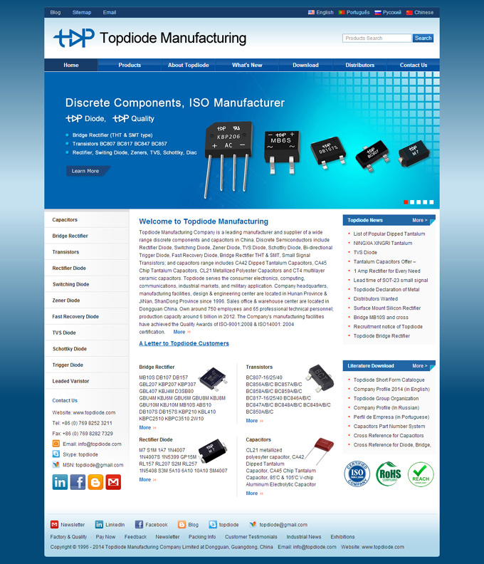 拓普二極管制造有限公司網站設計